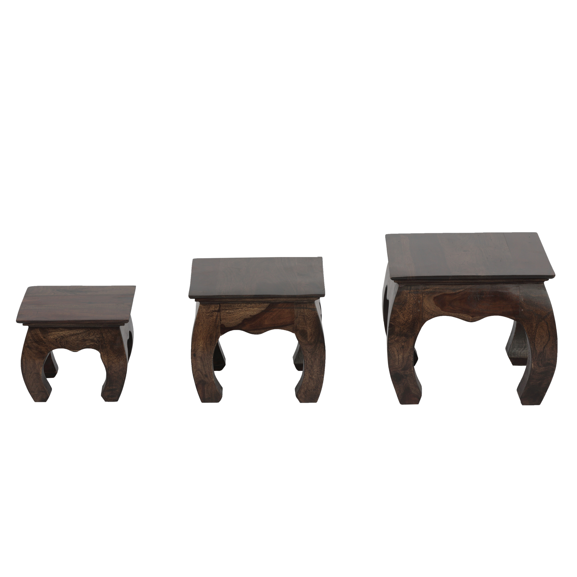 Wooden stool on sale set of 3
