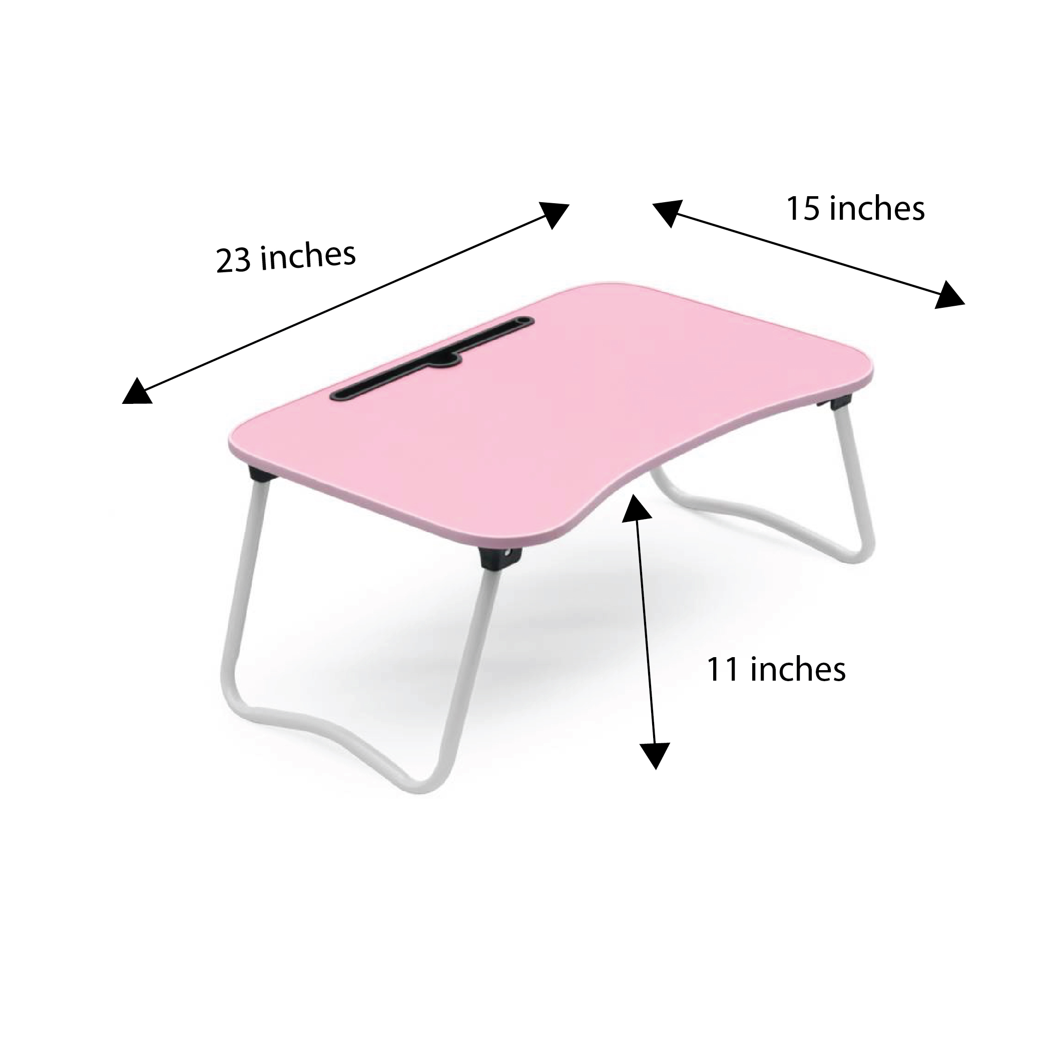 Calips Foldable Wood Portable Pink Laptop Table